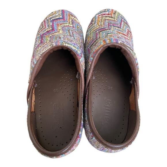 Sanita Professional Clogs EU 35 US 4 Woven Zig Zag Multicolour Work Comfort - Picture 3 of 11